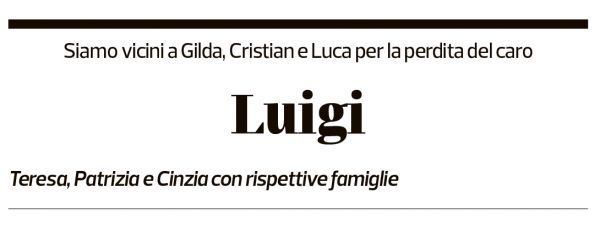 Annuncio funebre Luigi Follo