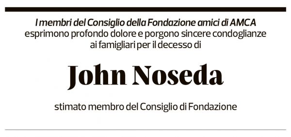 Annuncio funebre John Noseda