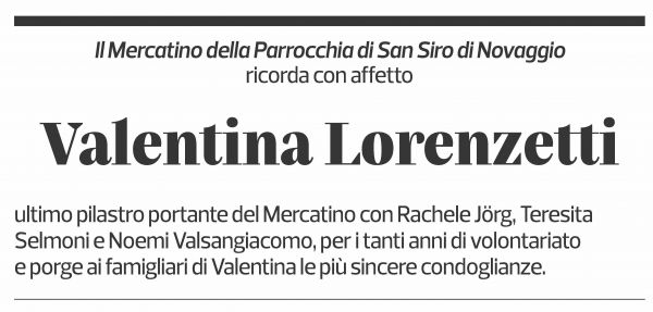 Annuncio funebre Valentina Lorenzetti