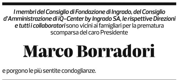 Annuncio funebre Marco Borradori