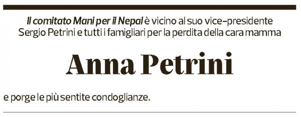 Annuncio funebre Anna Petrini