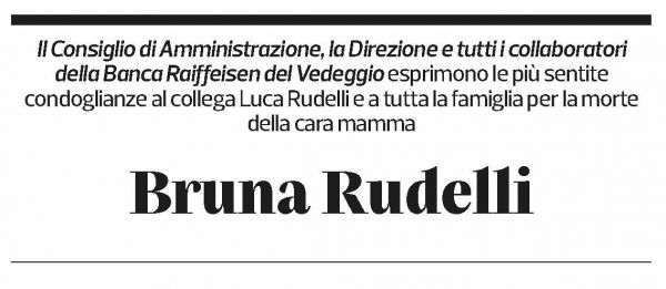 Annuncio funebre Bruna Rudelli