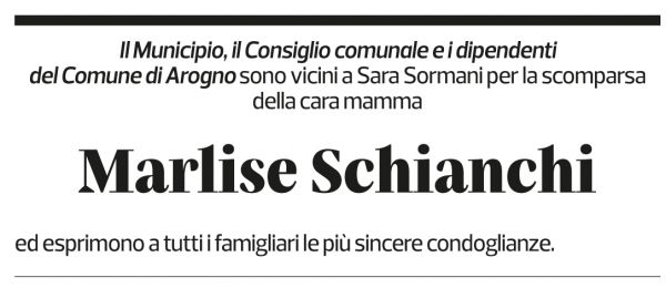 Annuncio funebre Marlise Schianchi