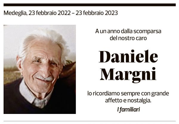 Annuncio funebre Daniele Margni