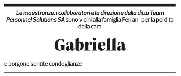 Annuncio funebre Gabriella 