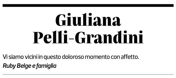 Annuncio funebre Giuliana Pelli-grandini