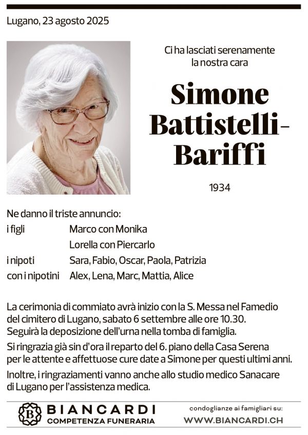 Annuncio funebre Simone Battistelli-bariffi