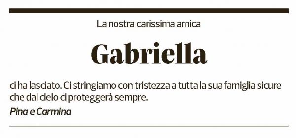 Annuncio funebre Gabriella 