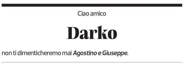 Annuncio funebre Darko Paunovic