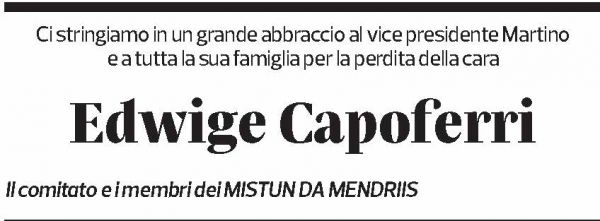 Annuncio funebre Edwige Capoferri