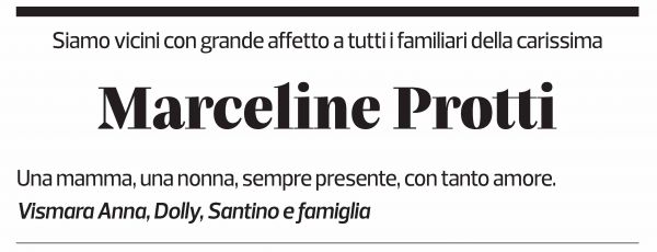Annuncio funebre Marceline Protti