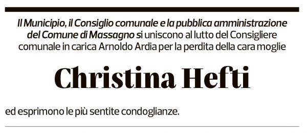 Annuncio funebre Christina Hefti