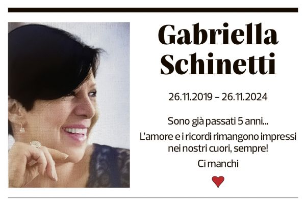 Annuncio funebre Gabriella Schinetti