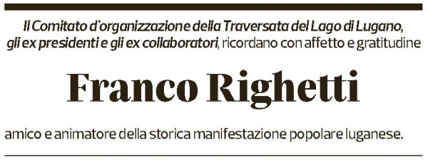 Annuncio funebre Franco Righetti
