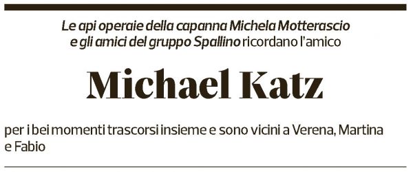 Annuncio funebre Michael Katz