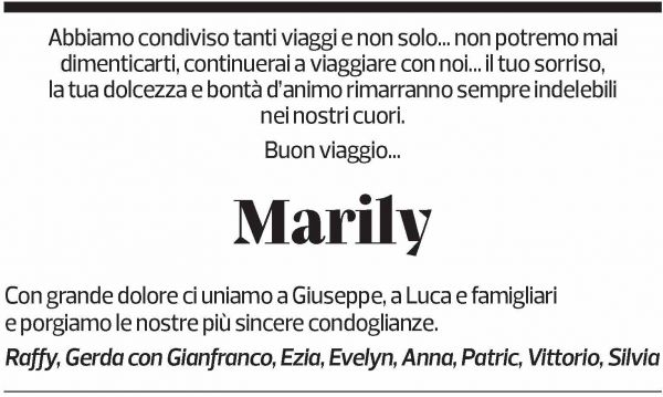 Annuncio funebre Marily Brantschen Lancuba
