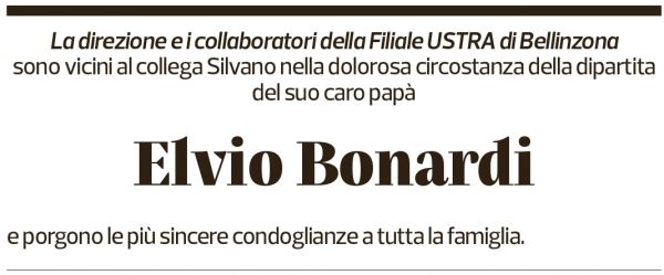 Annuncio funebre Elvio Bonardi