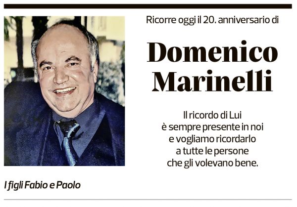 Annuncio funebre Domenico Marinelli