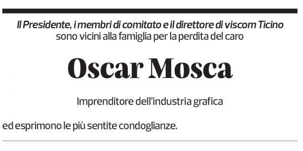 Annuncio funebre Oscar Mosca