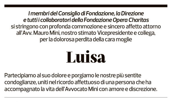 Annuncio funebre Luisa Foletti Mini