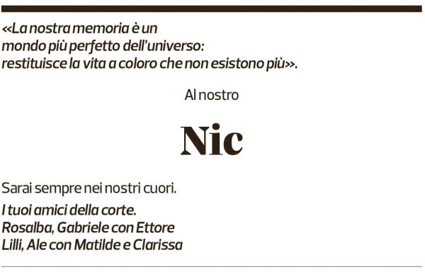 Annuncio funebre Nicola Adamini