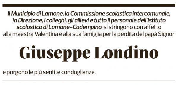 Annuncio funebre Giuseppe Londino