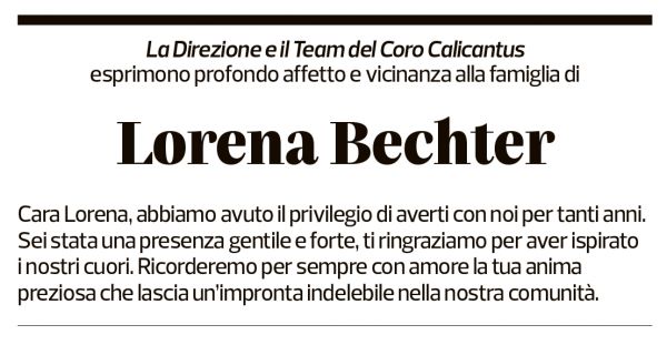Annuncio funebre Lorena Bechter