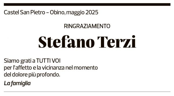 Annuncio funebre Stefano Terzi