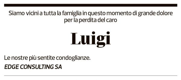 Annuncio funebre Luigi Casella
