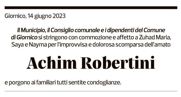 Annuncio funebre Achim Robertini