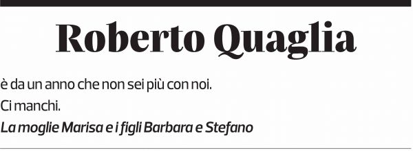 Annuncio funebre Roberto Quaglia