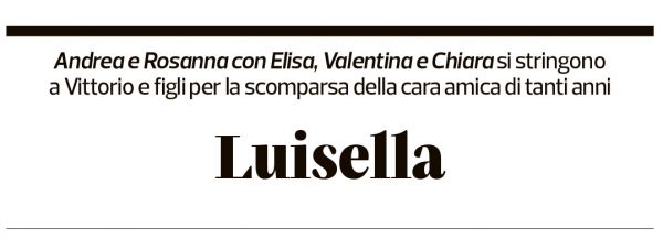 Annuncio funebre Luisella Cassani-carozza