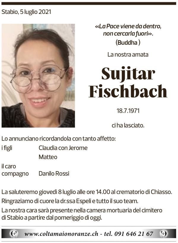 Annuncio funebre Sujitar Fischbach