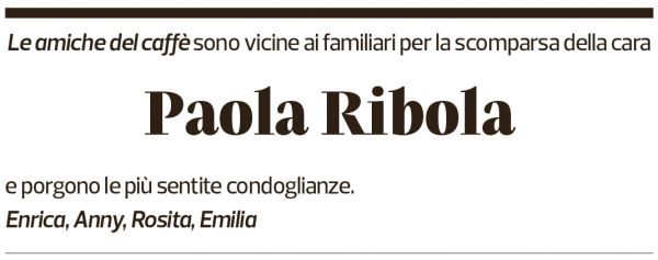 Annuncio funebre Paola Ribola