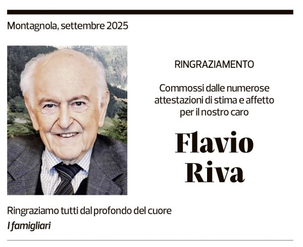 Annuncio funebre Flavio Riva