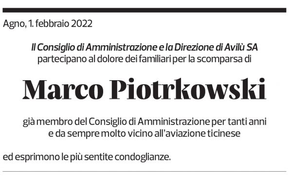 Annuncio funebre Marc Roger Piotrkowski