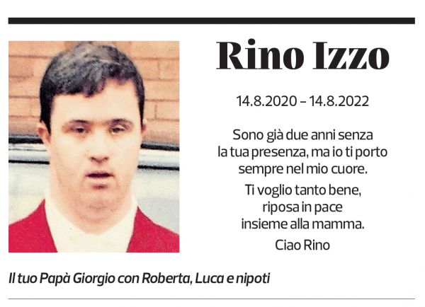 Annuncio funebre Rino Izzo