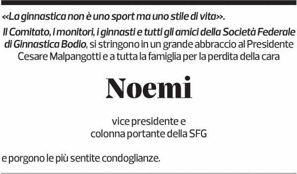 Annuncio funebre Noemi Malpangotti