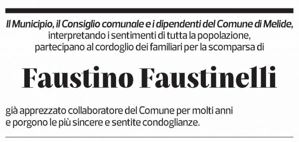 Annuncio funebre Fausto Faustinelli