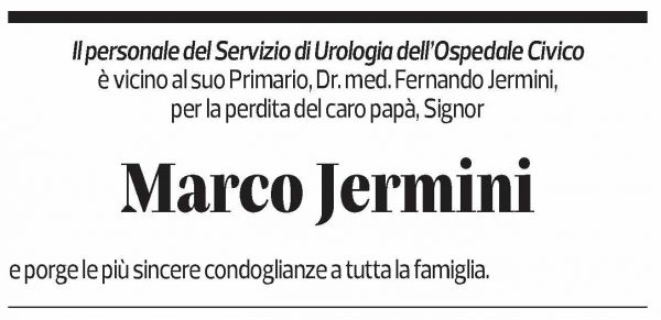 Annuncio funebre Marco Jermini