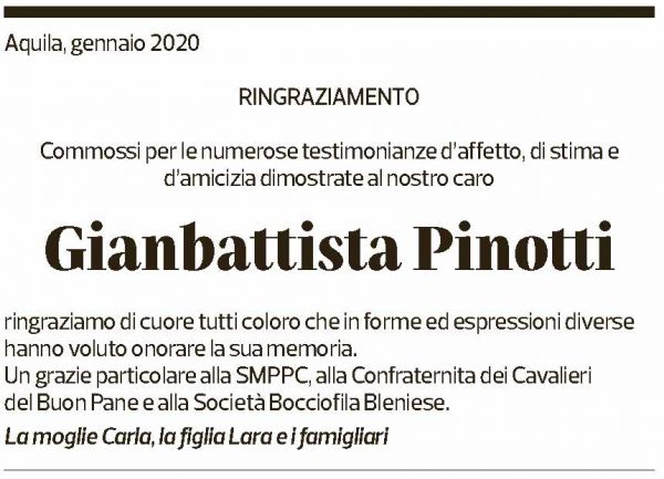 Annuncio funebre Gianbattista Pinotti