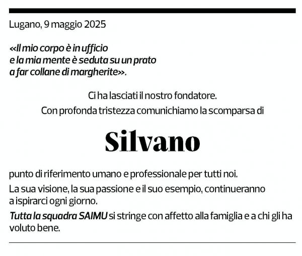 Annuncio funebre Silvano Parini