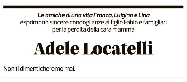 Annuncio funebre Adele Locatelli