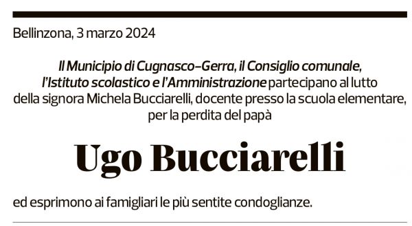 Annuncio funebre Ugo Bucciarelli