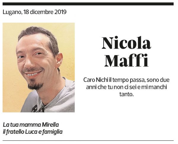 Annuncio funebre Nicola Maffi