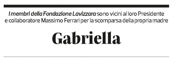 Annuncio funebre Gabriella Clelia Antonia Ferrari