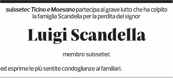 Annuncio funebre Luigi Scandella