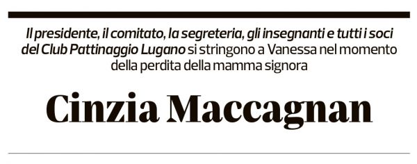 Annuncio funebre Cinzia Maccagnan