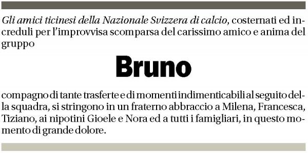 Annuncio funebre Bruno Beyeler