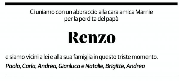 Annuncio funebre Renzo Tarchini